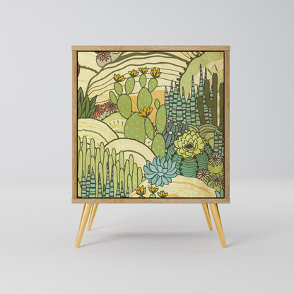 SUCCULENTS KALEIDOSCOPE 1-Door Sideboard in Oak Effect