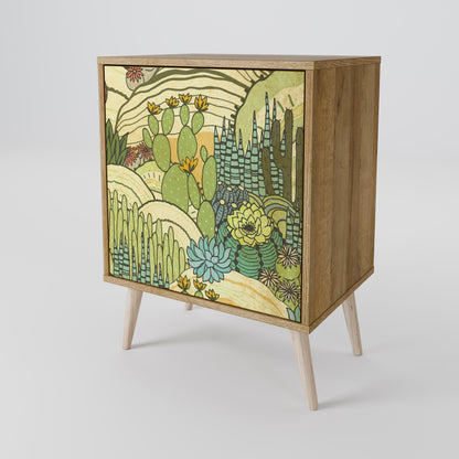 SUCCULENTS KALEIDOSCOPE 1-Door Sideboard in Oak Effect