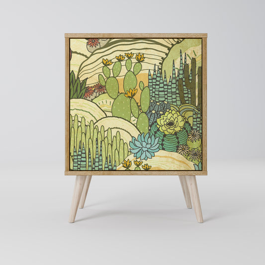 SUCCULENTS KALEIDOSCOPE 1-Door Sideboard in Oak Effect