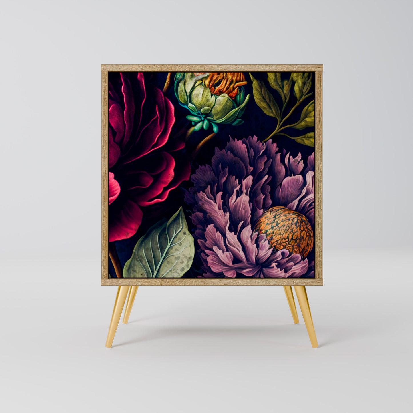 BLOOMING ELEGANCE 1-Door Sideboard in Oak Effect