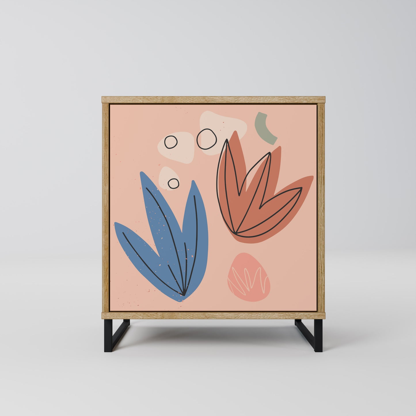 PASTEL DESTINY 1-Door Sideboard in Oak Effect