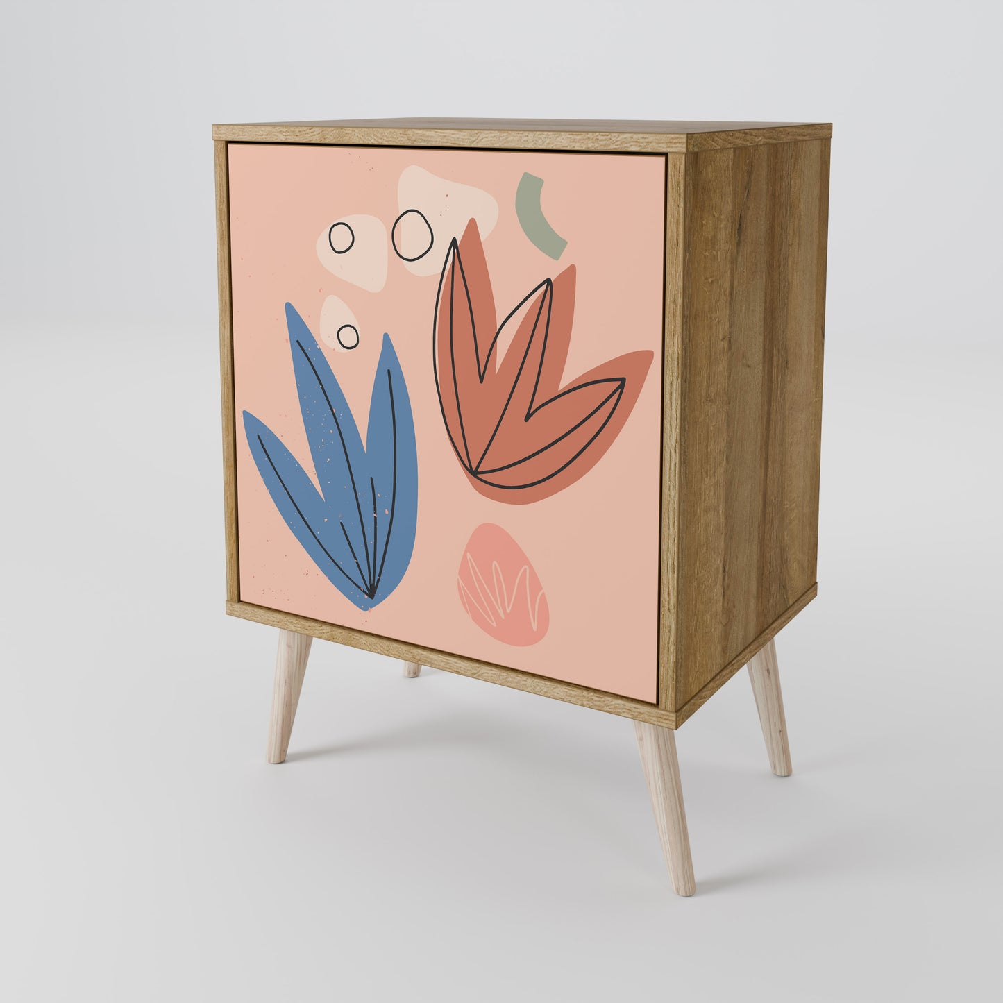 PASTEL DESTINY 1-Door Sideboard in Oak Effect