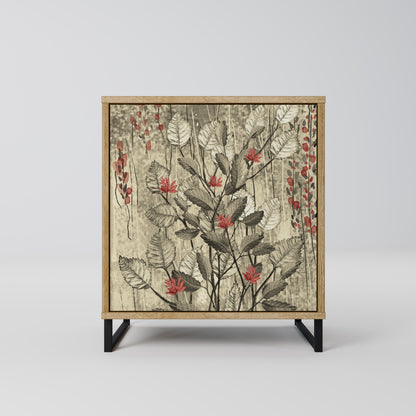HERBAL GRACE 1-Door Sideboard in Oak Effect