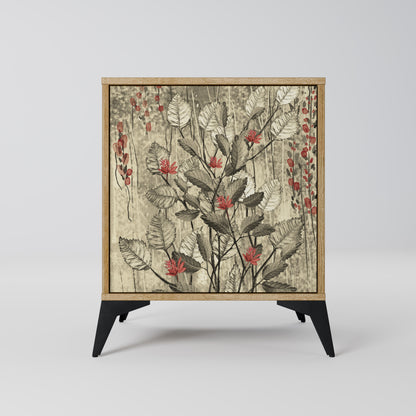 HERBAL GRACE 1-Door Sideboard in Oak Effect