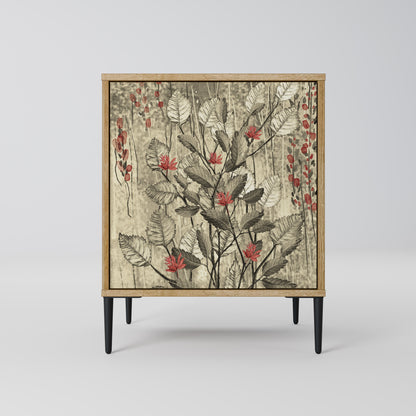 HERBAL GRACE 1-Door Sideboard in Oak Effect