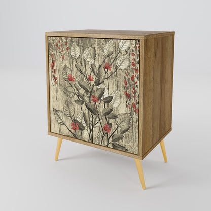 HERBAL GRACE 1-Door Sideboard in Oak Effect