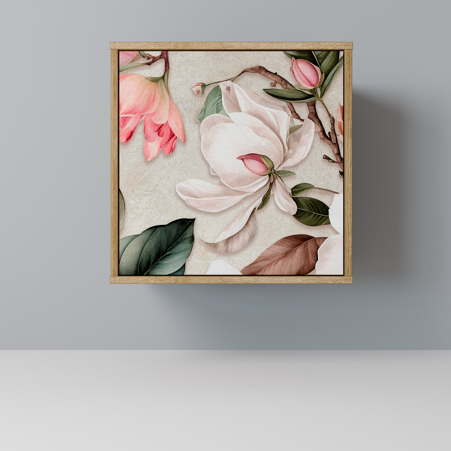 Credenza FLORAL GRACE a 1 anta effetto rovere