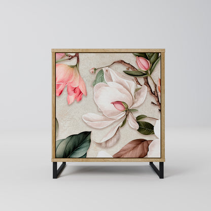 Credenza FLORAL GRACE a 1 anta effetto rovere