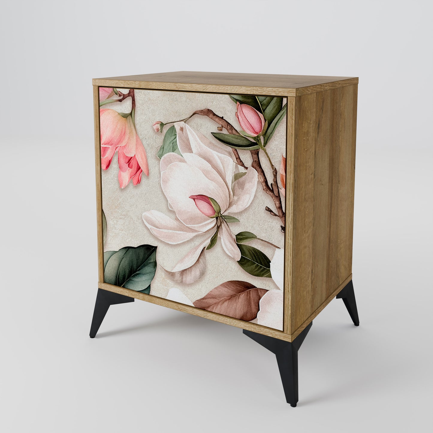 Credenza FLORAL GRACE a 1 anta effetto rovere