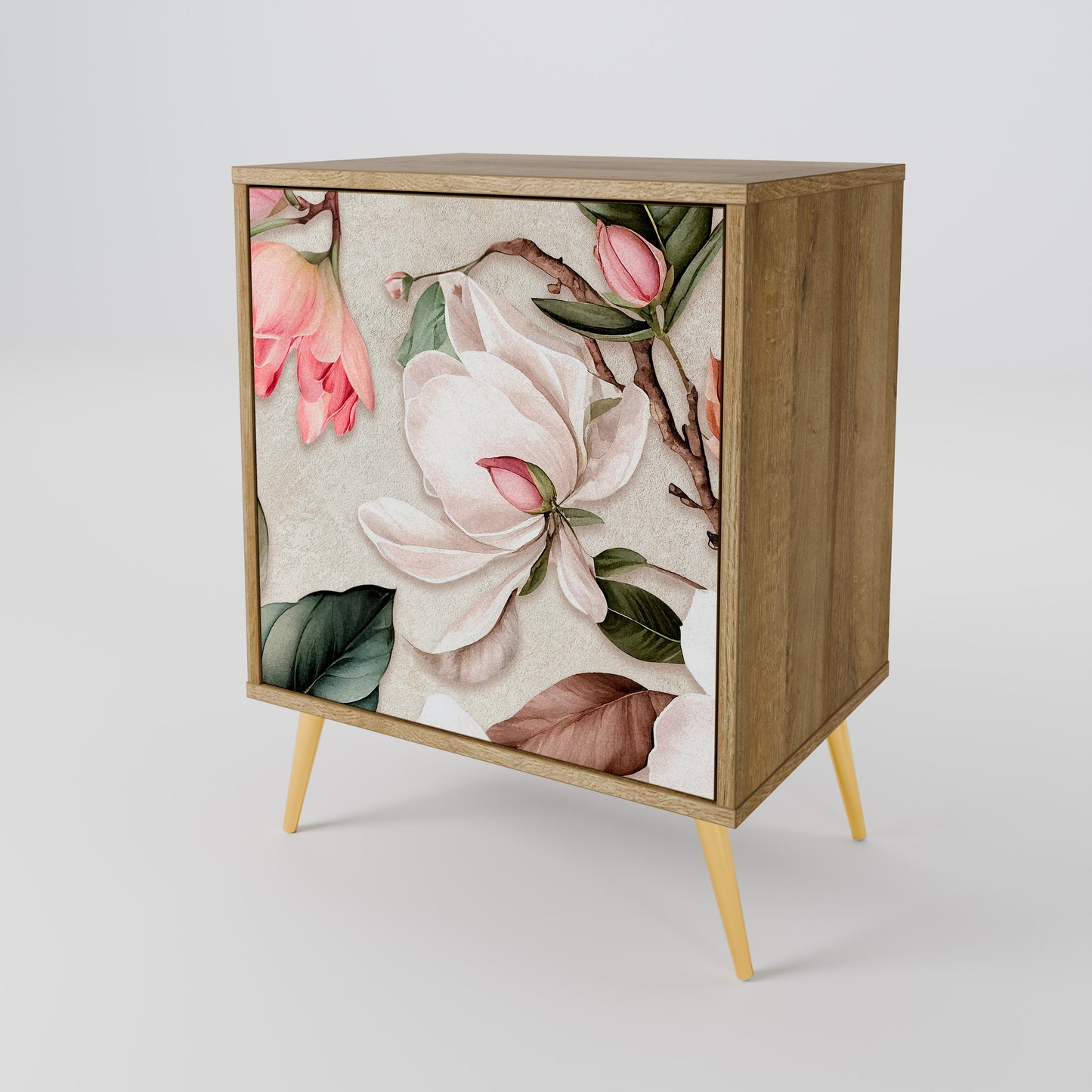 Credenza FLORAL GRACE a 1 anta effetto rovere