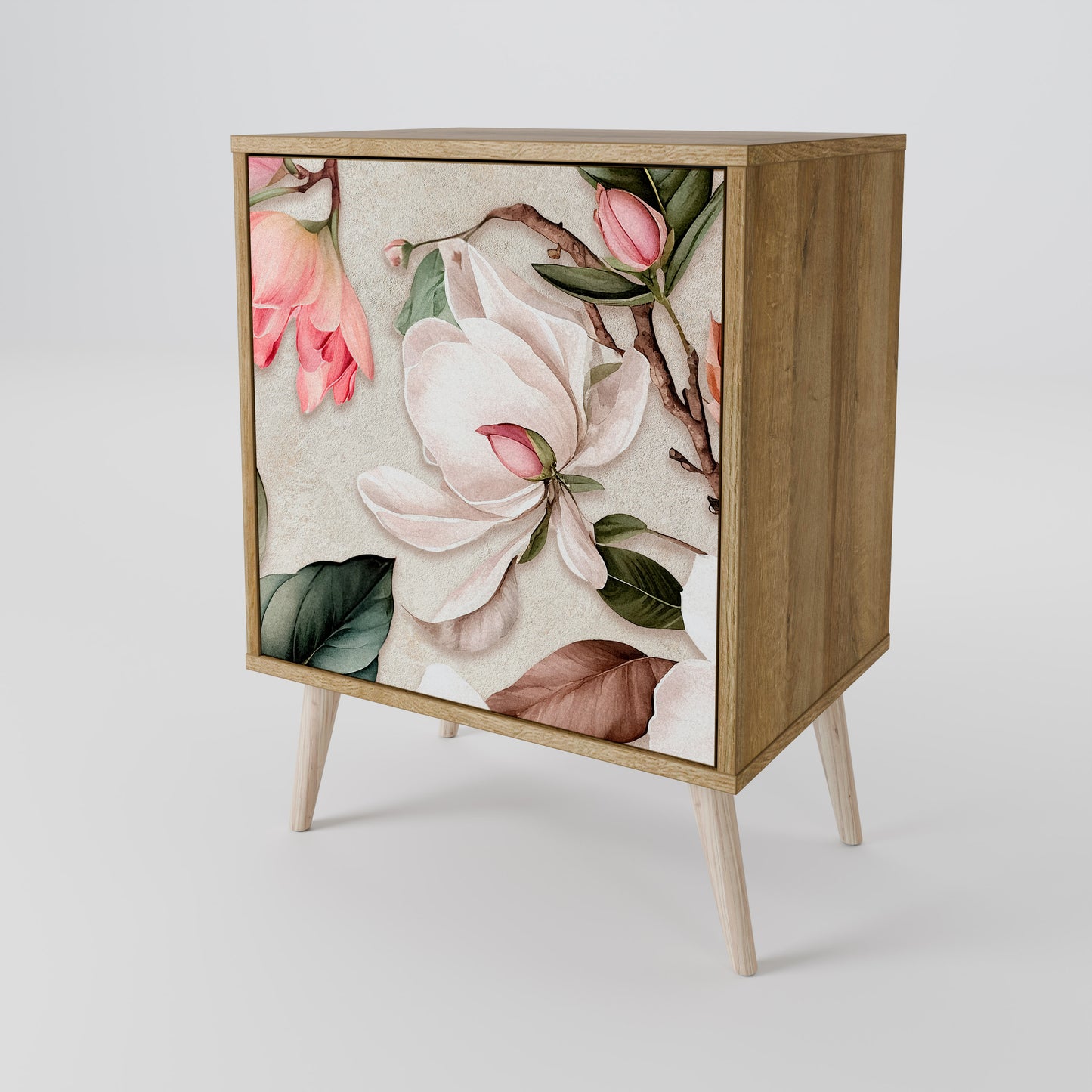Credenza FLORAL GRACE a 1 anta effetto rovere