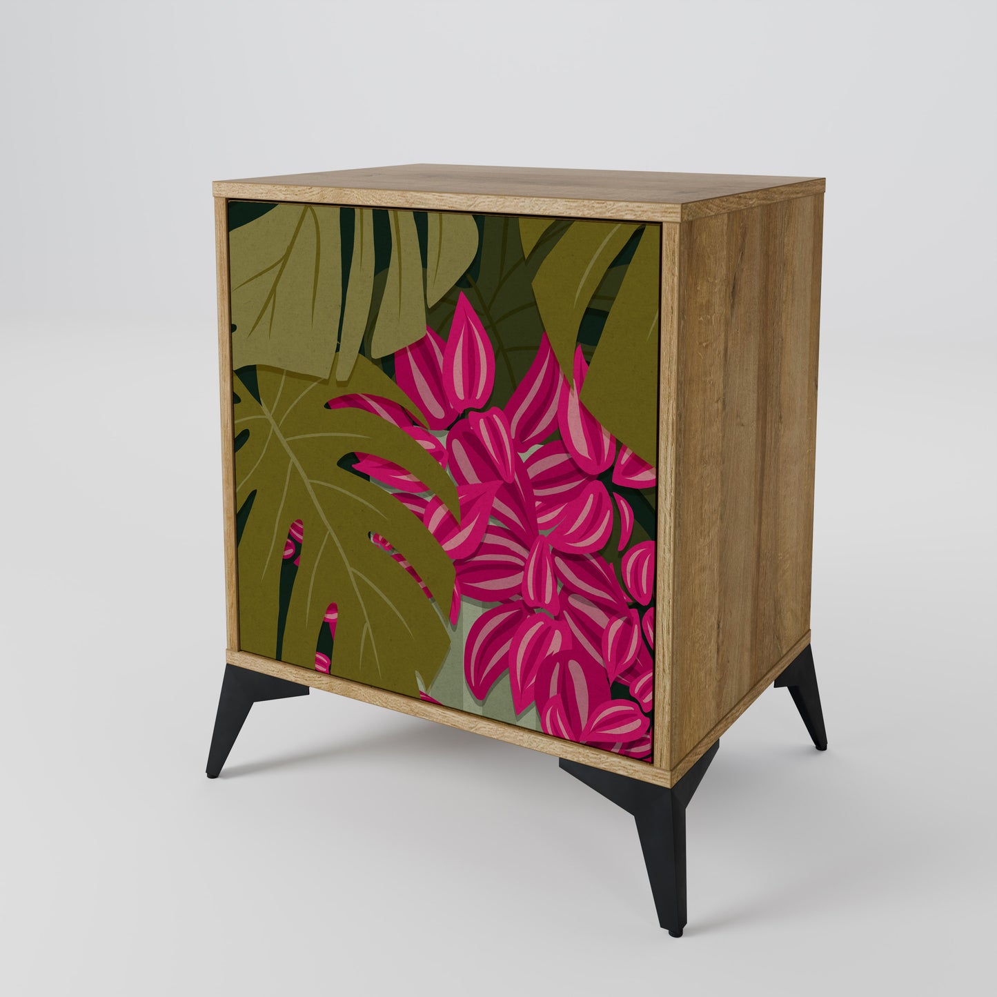 Credenza TROPICAL BEAUTY a 1 anta effetto rovere