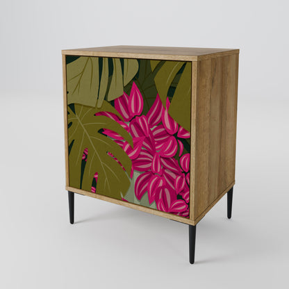 Credenza TROPICAL BEAUTY a 1 anta effetto rovere