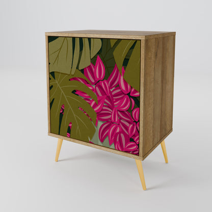 Credenza TROPICAL BEAUTY a 1 anta effetto rovere