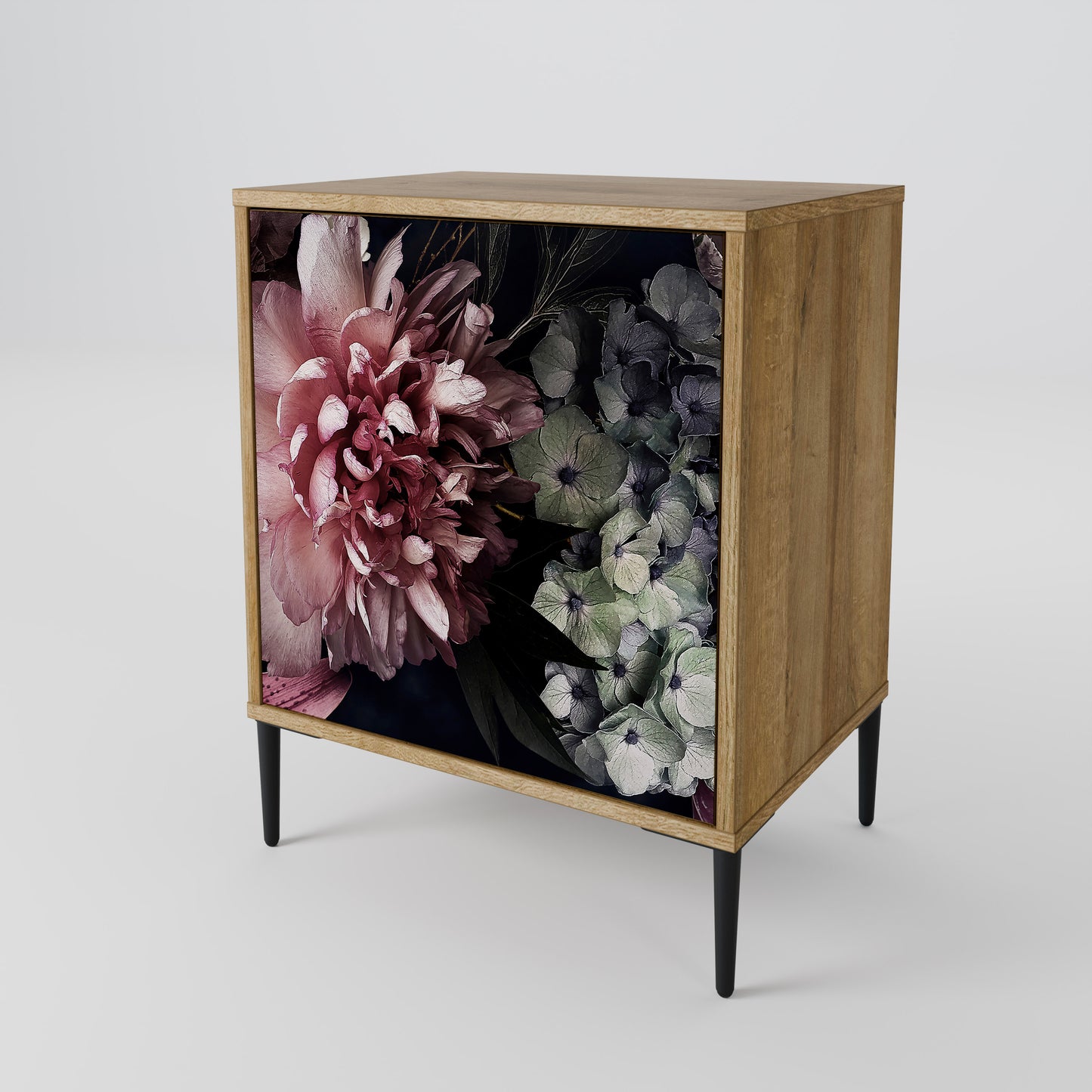 Credenza PURE BLOSSOM a 1 anta effetto rovere