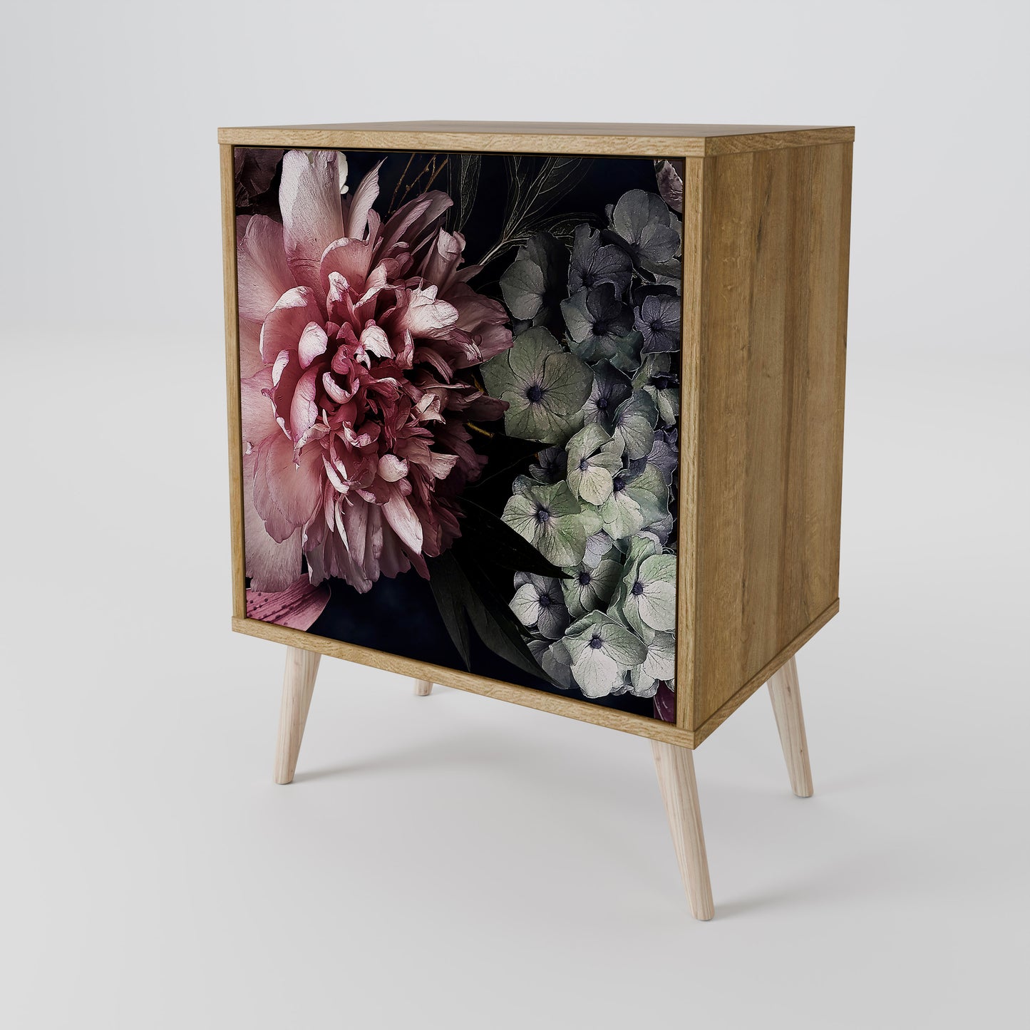 Credenza PURE BLOSSOM a 1 anta effetto rovere