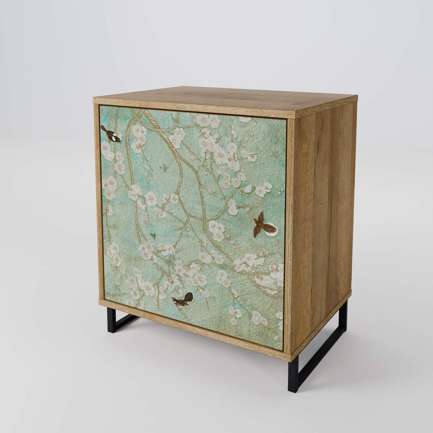 Credenza BLOOMING CHARM a 1 anta effetto rovere