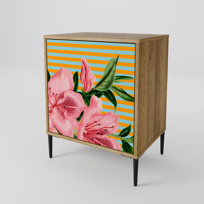 FRAGILE BEAUTY 1-Door Sideboard in Oak Effect