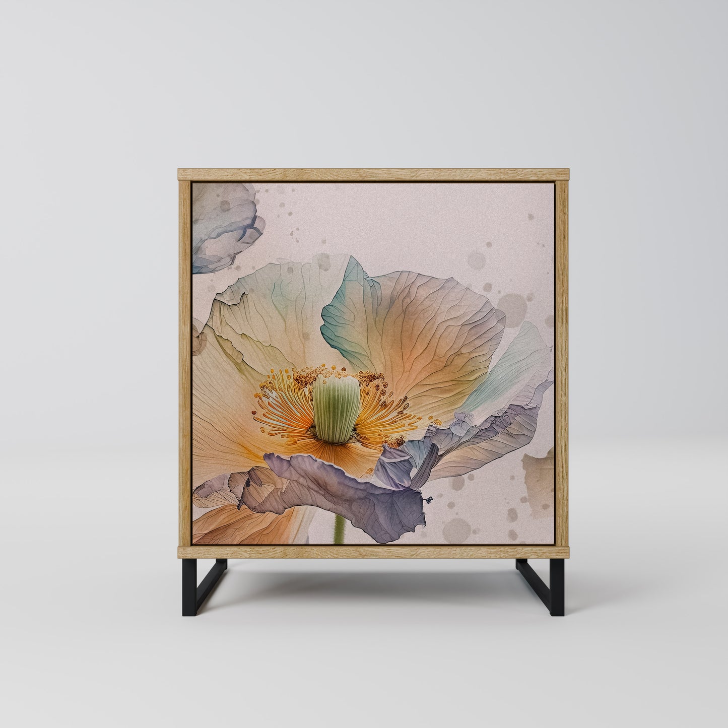 Credenza SOFTEN POPPY a 1 anta effetto rovere