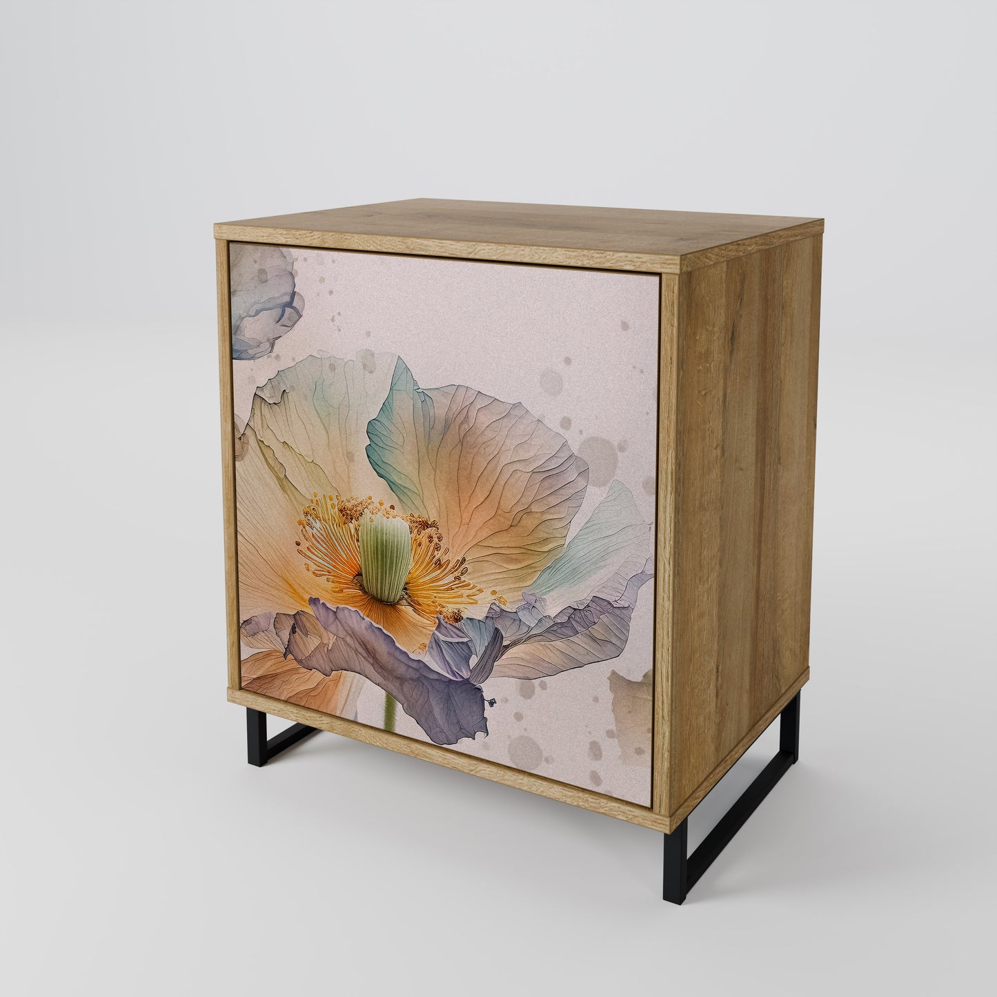 Credenza SOFTEN POPPY a 1 anta effetto rovere