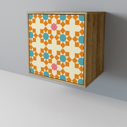 FLORAL DECOR 1-Door Sideboard in Oak Effect