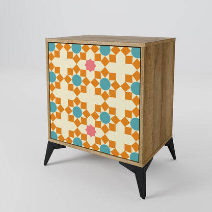 FLORAL DECOR 1-Door Sideboard in Oak Effect