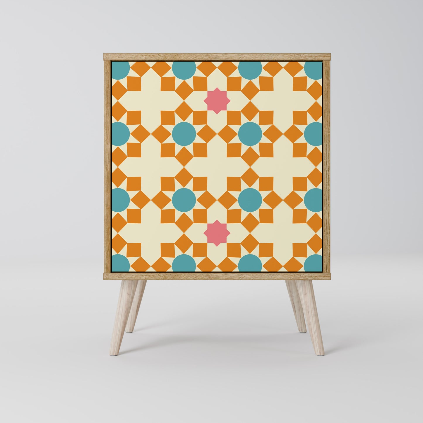 FLORAL DECOR Madia a 1 anta effetto rovere