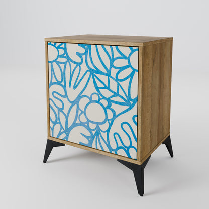 BLOOMY MORNING 1-Door Sideboard in Oak Effect