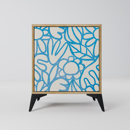 BLOOMY MORNING 1-Door Sideboard in Oak Effect