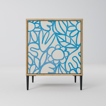 BLOOMY MORNING 1-Door Sideboard in Oak Effect