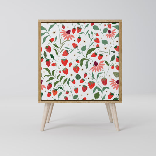 FLOWERS AND STRAWBERRIES 1-Door Sideboard in Oak Effect