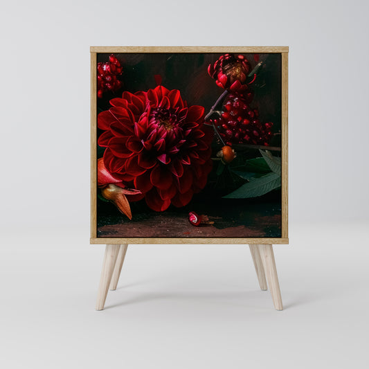 DAHLIAS AND POMEGRANATES 1-Door Sideboard in Oak Effect
