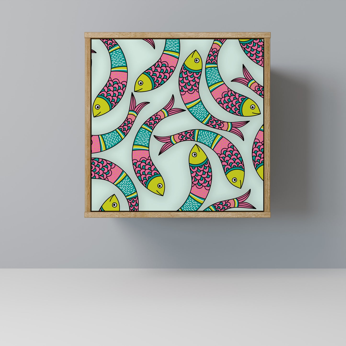 Credenza INDIAN FISH a 1 anta effetto rovere