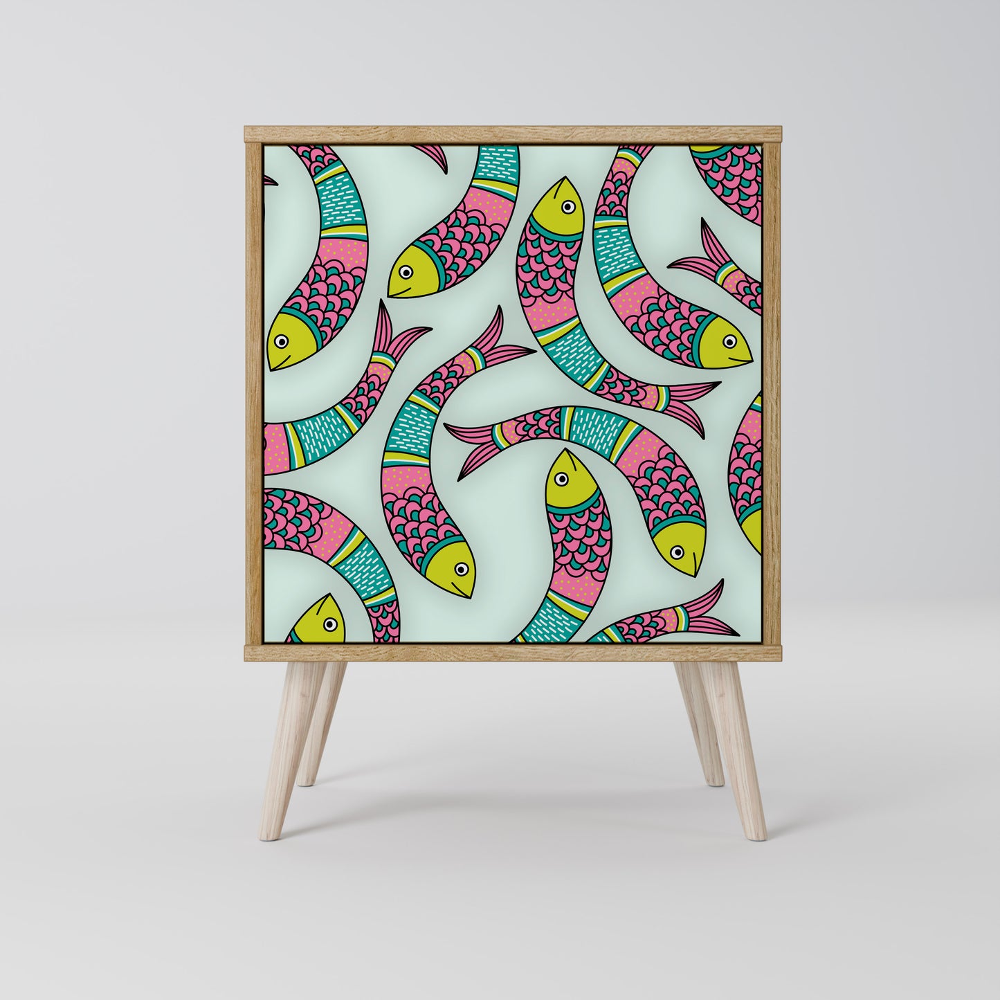 Credenza INDIAN FISH a 1 anta effetto rovere