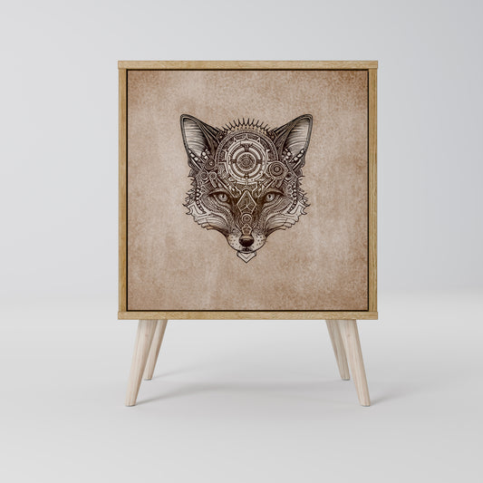 STEAMPUNK CLAN 1-Door Sideboard in Oak Effect