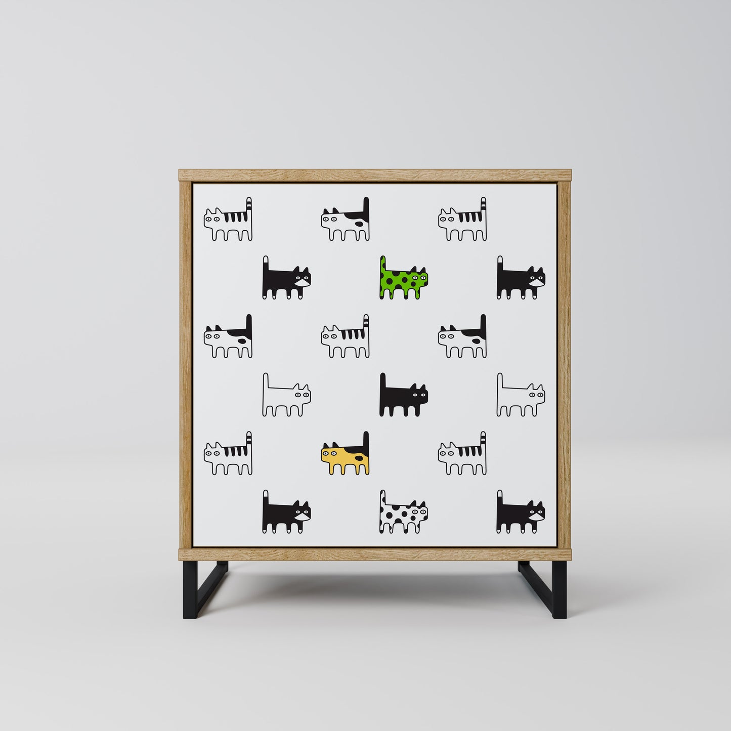 CATS COMPILATION Credenza a 1 anta effetto rovere