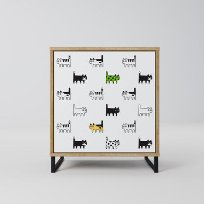 CATS COMPILATION Credenza a 1 anta effetto rovere