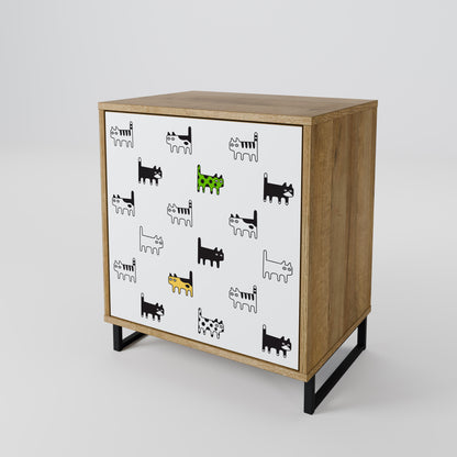 CATS COMPILATION Credenza a 1 anta effetto rovere
