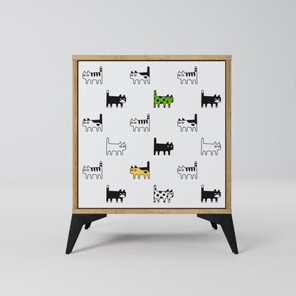 CATS COMPILATION Credenza a 1 anta effetto rovere