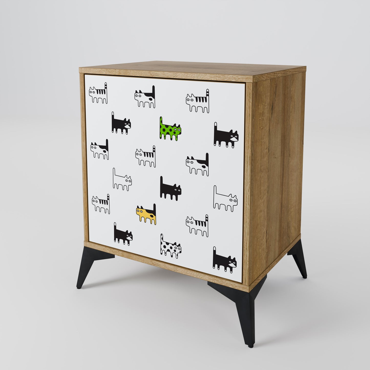 CATS COMPILATION Credenza a 1 anta effetto rovere