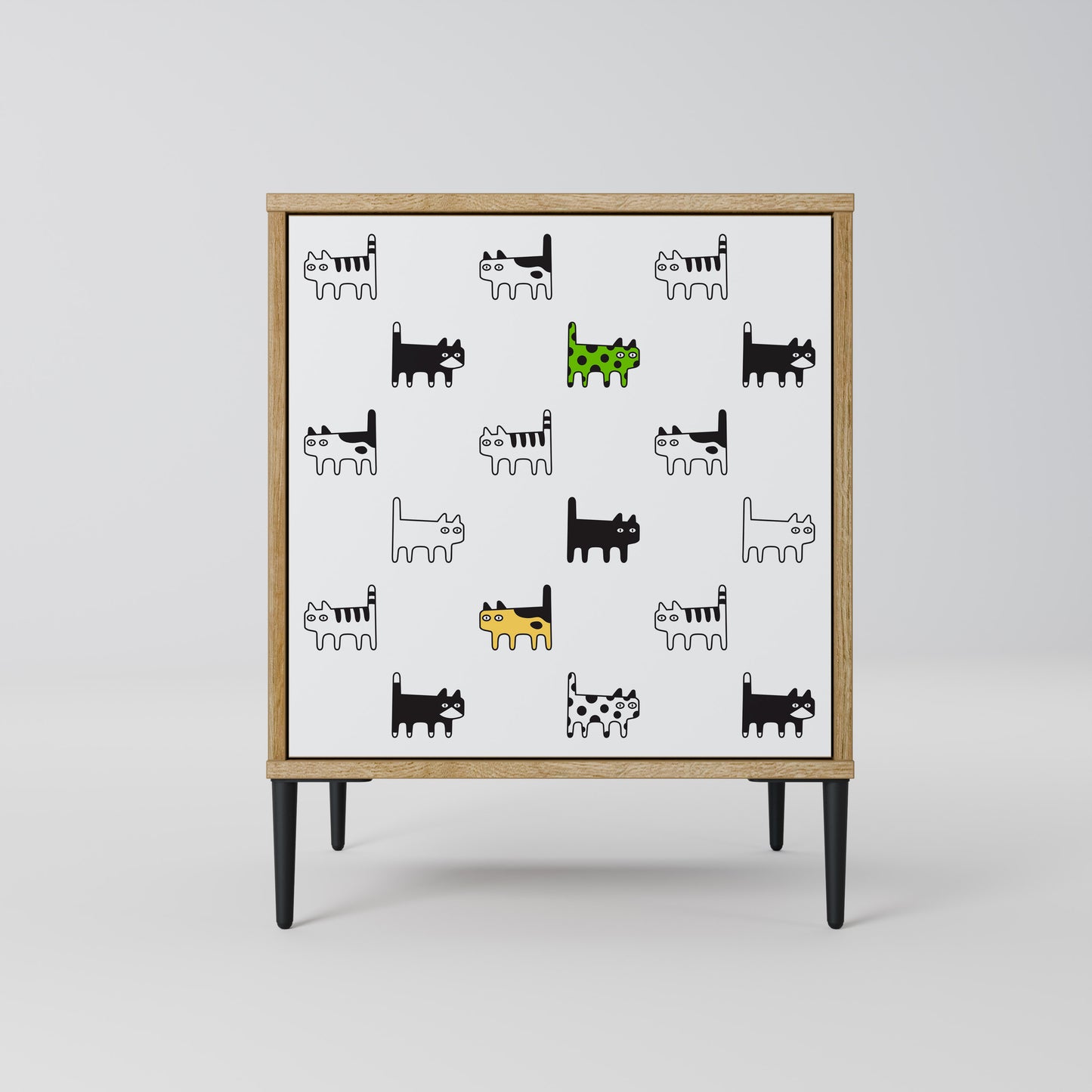 CATS COMPILATION Credenza a 1 anta effetto rovere