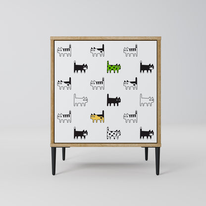 CATS COMPILATION Credenza a 1 anta effetto rovere