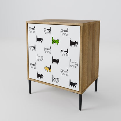 CATS COMPILATION Credenza a 1 anta effetto rovere