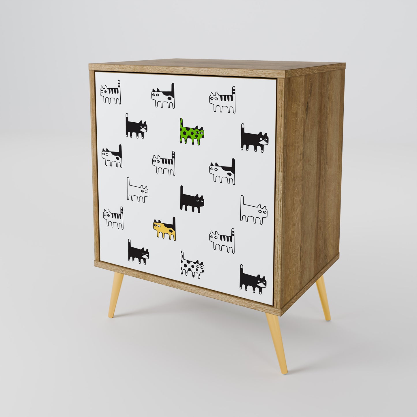 CATS COMPILATION Credenza a 1 anta effetto rovere