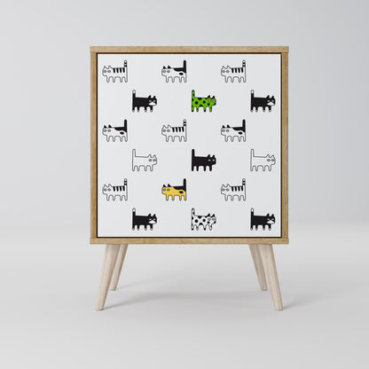 CATS COMPILATION Credenza a 1 anta effetto rovere