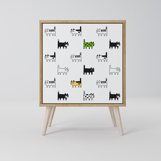 CATS COMPILATION Credenza a 1 anta effetto rovere