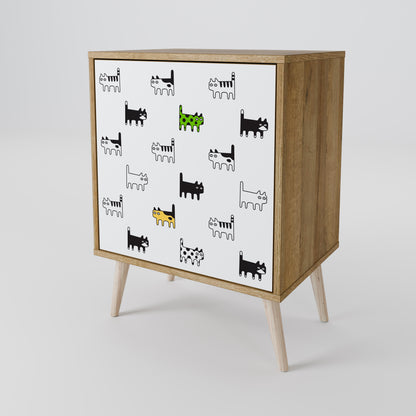 CATS COMPILATION Credenza a 1 anta effetto rovere