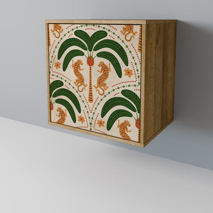 Credenza DANCING PREDATORS a 1 anta effetto rovere