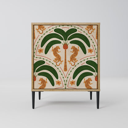 Credenza DANCING PREDATORS a 1 anta effetto rovere