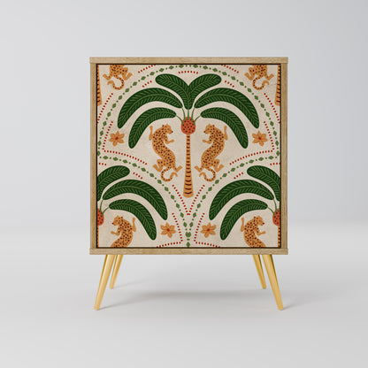 Credenza DANCING PREDATORS a 1 anta effetto rovere